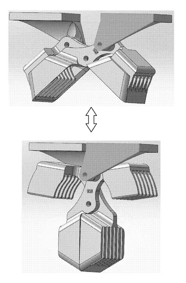 Patented food utensil mechanism detail
