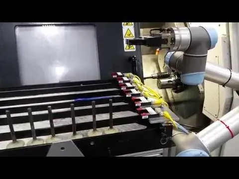 UR5 robot arm loading a CNC lathe